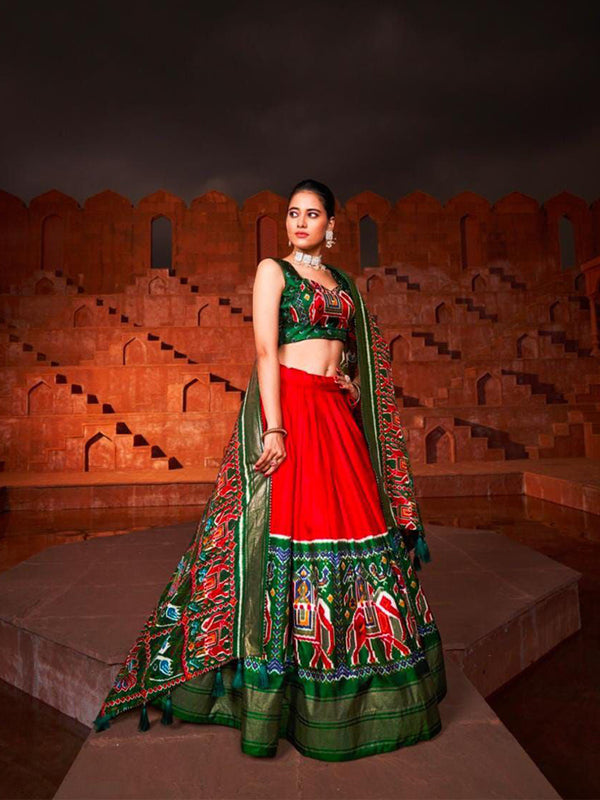 Red Georgette Digital Print Work Lehenga Choli With Dupatta