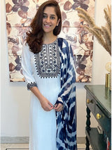 Women  Embroidered Viscose Rayon Blend kurta set