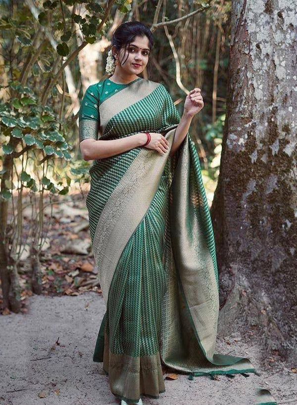 Banarasi silk sarees with jangla