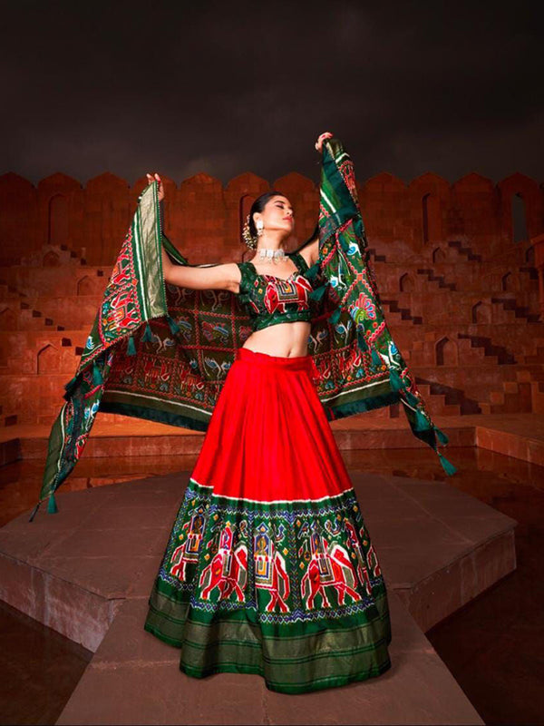 Red Georgette Digital Print Work Lehenga Choli With Dupatta