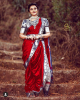 Multicolor Designer Banarasi  Silk With Jacquard Work Saree With Amazing Blouse