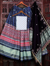 Black Georgette Embroidery Thread Work Lehenga Choli With Dupatta
