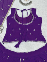 Purple Georgette Heavy Thread And Sequence Work Lehenga Choli