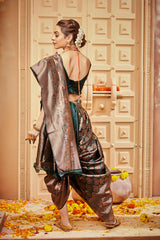 Green Designer Silk With Jacquard Work saree With Attractive Saree