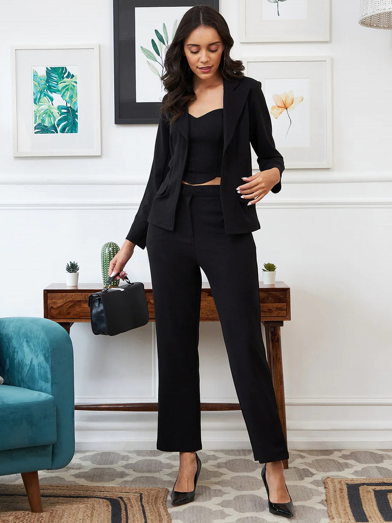 black poly cotton professional suit