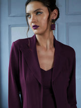 Purple Poly Cotton Designer Business Suit For Girl