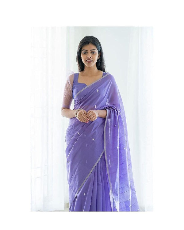 Designer Silk With Jacquard Work Saree With Attractive Blouse Piece