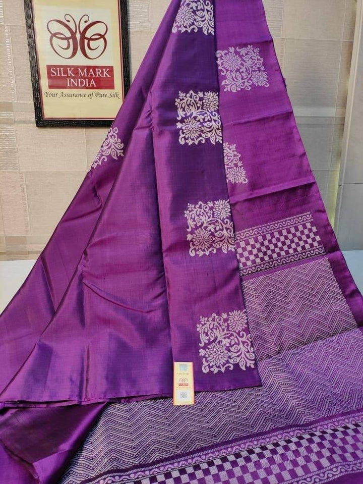 Designer Purple Soft Silk Saree With Captivating Blouse Piece