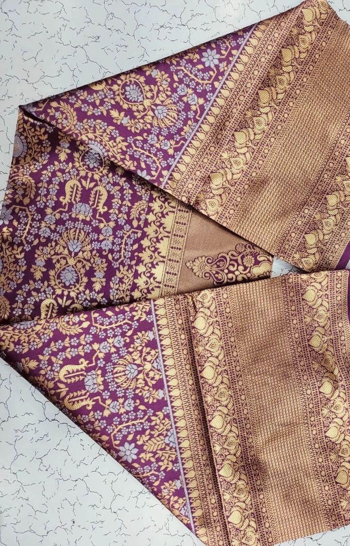 Classy Wine Soft Silk Saree With Marvellous Blouse Pieced