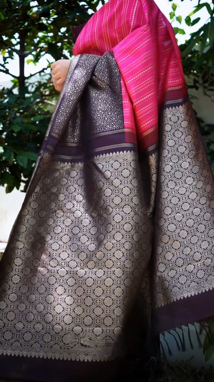 Transcendent Dark Pink Soft Silk Saree With Exemplary Blouse Piece