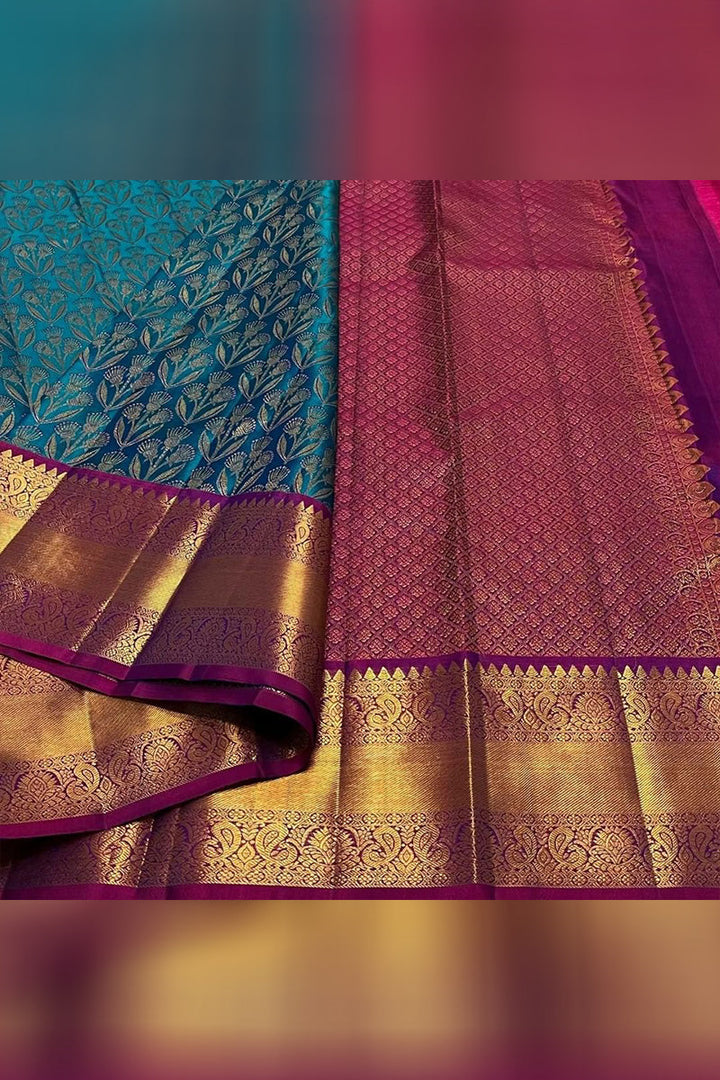 Most Stunning Rama Soft Silk Saree With Opulent Blouse Piece