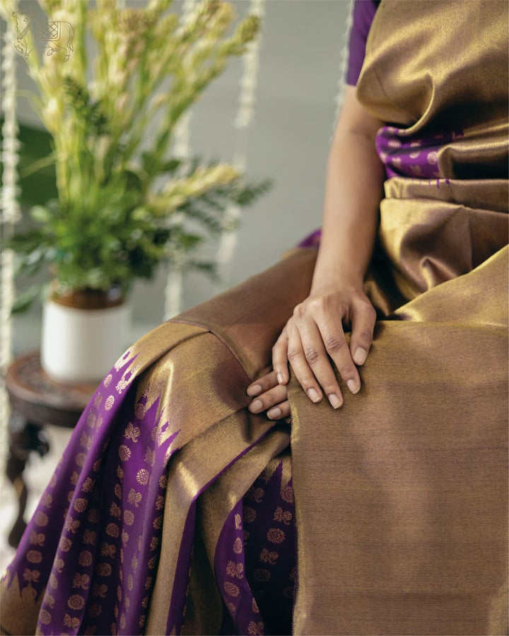 Fancifull Dark Beige Soft Silk Saree With Arresting Blouse Piece