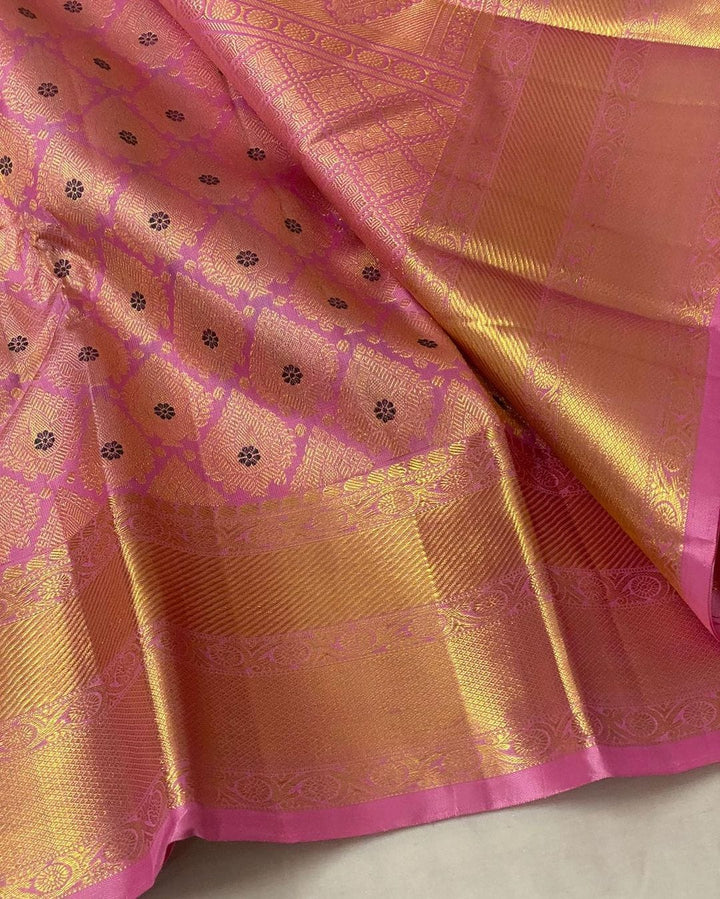 Palimpsest Pink Soft Silk Saree With Susurrous Blouse Piece