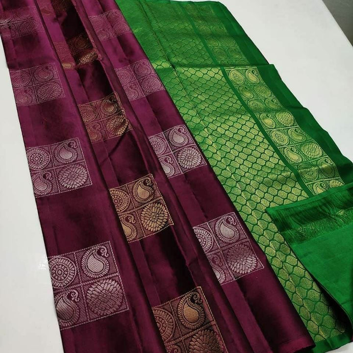 Enticing Maroon Soft Silk Saree With Ideal Blouse Piece