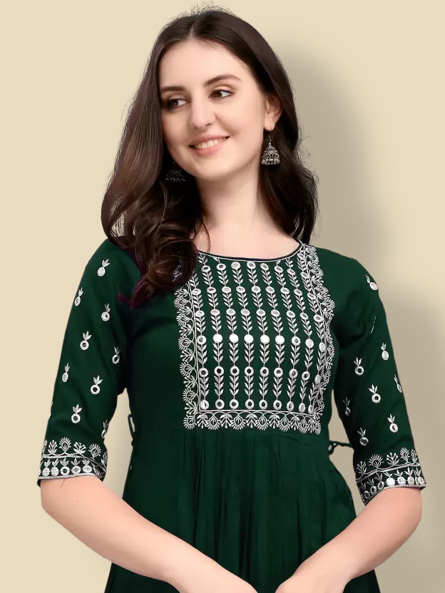 green designer dress