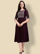 Maroon Cotton Dress