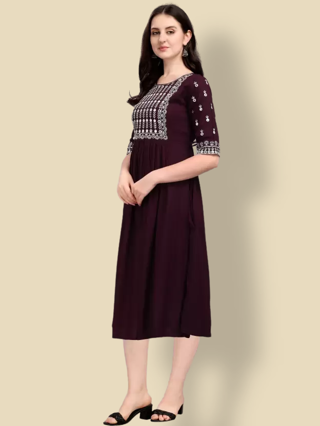 Maroon Anarkali kurta set