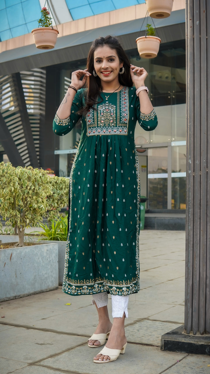 green Summer kurta set