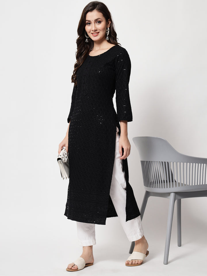 black designer rayon kurti