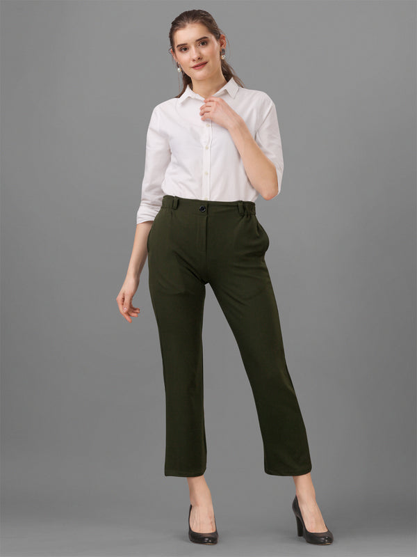 olive cotton lycra jeans with pocket