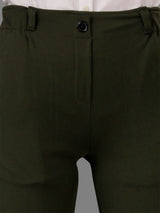 olive cotton lycra jeans with pocket