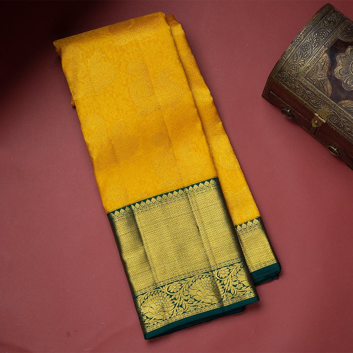 Blissful Yellow Soft Banarasi Silk Saree With Flattering Two Blouse Piece