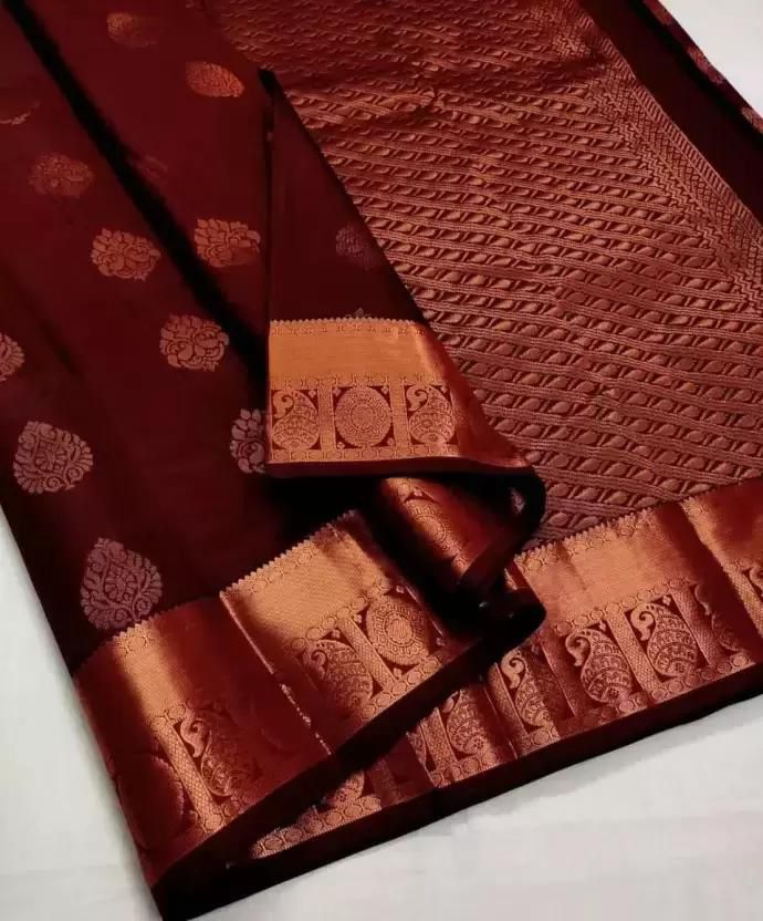 Piquant Wine Soft Silk Saree With Tantalizing Blouse Piece