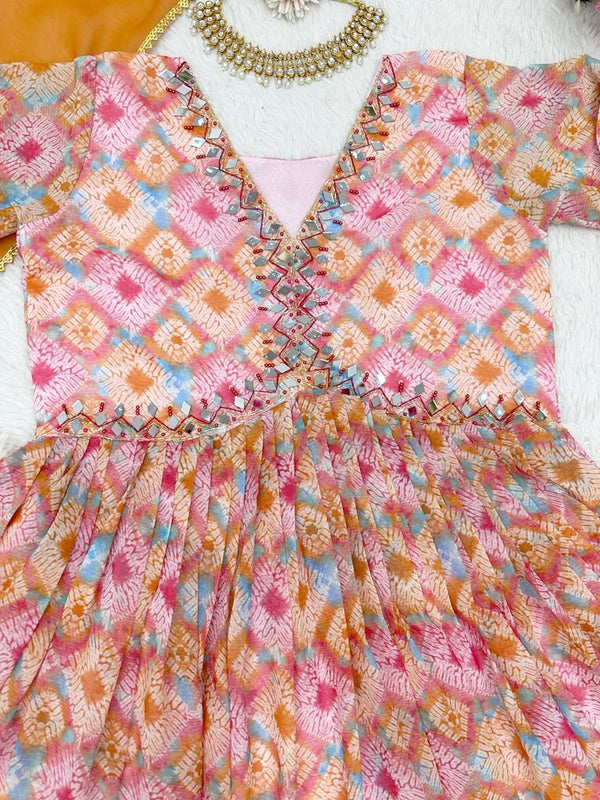 Designer Digital printed gown For girls