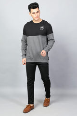 Black & Grey Lycra Regular Fit Full Sleeves Kurta For Men's