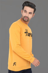 Yellow Lycra Regular Fit Full Sleeves Kurta For Men's