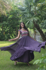 Wine Designer Readymade Premium Fabrics Gown