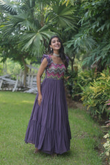 Wine Designer Readymade Premium Fabrics Gown