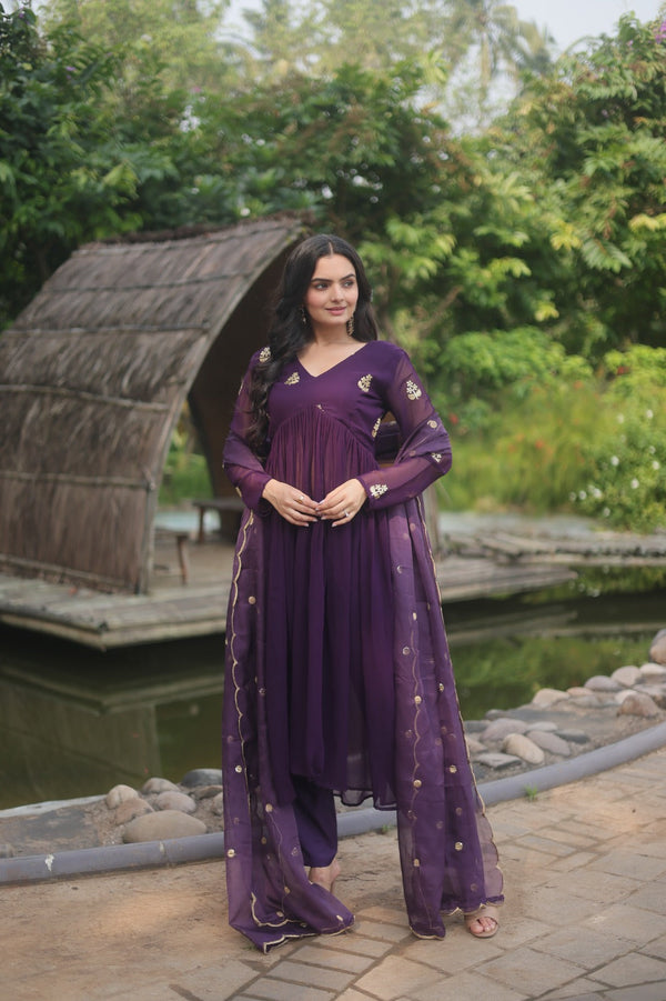 Wine Designer Premium Readymade Gown