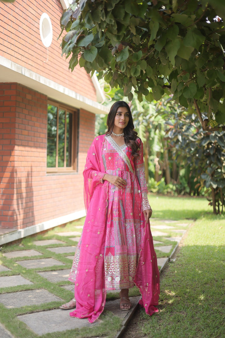 pink gown