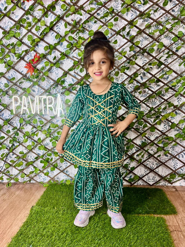 Girls Pretty  and cute Kurta top with paired sharara set