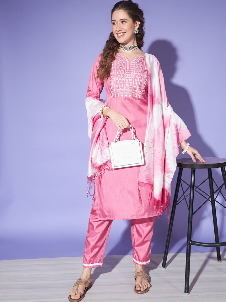 pink Ethnic kurta set