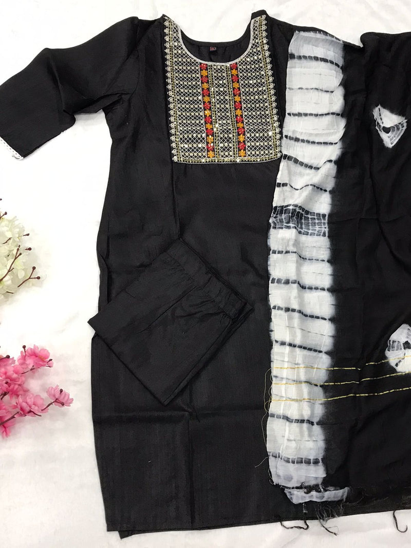Black Cotton Designer Dress