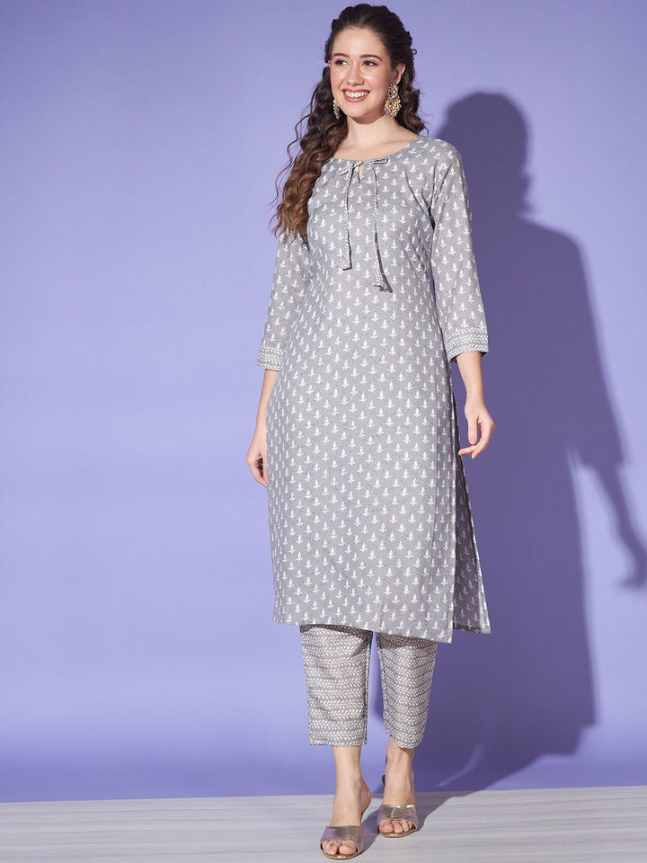 grey Trendy kurta sets