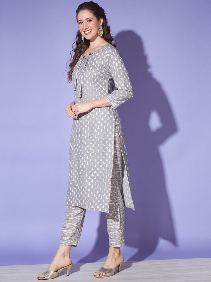 grey Ethnic kurta set