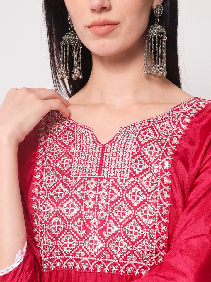 red Kurti and palazzo set