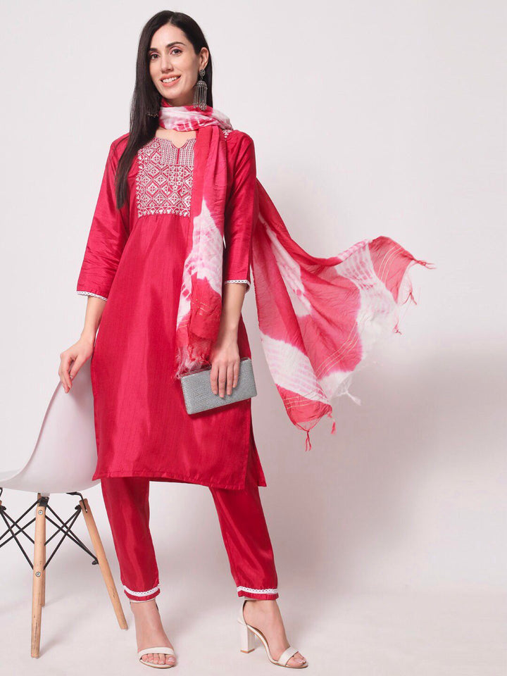 red Trendy kurta sets