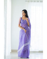 Designer Silk With Jacquard Work Saree With Attractive Blouse Piece