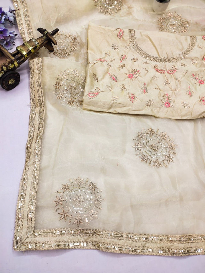 Bandhani sarees with mirror work