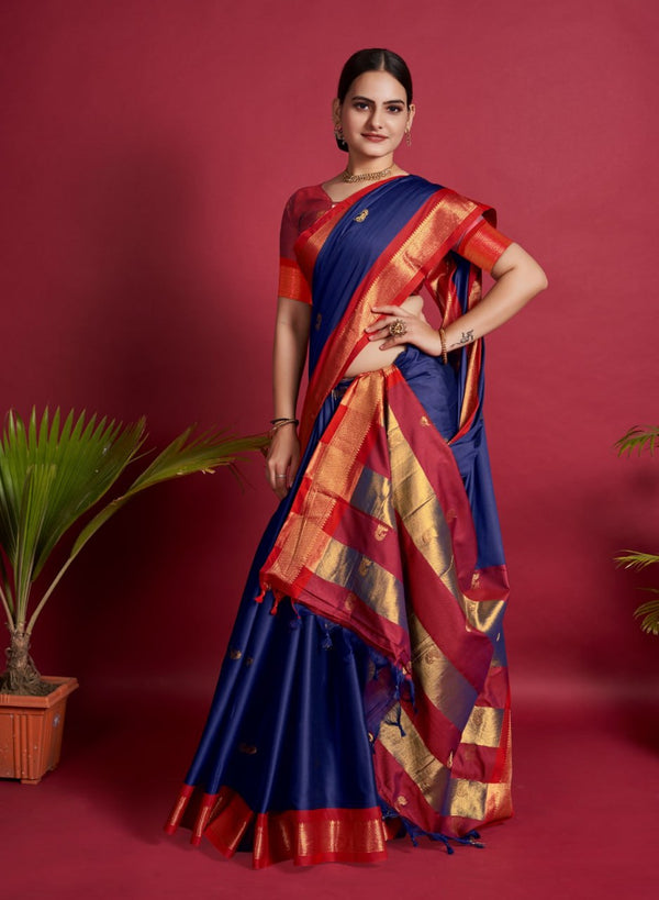 Blue Zari work sarees