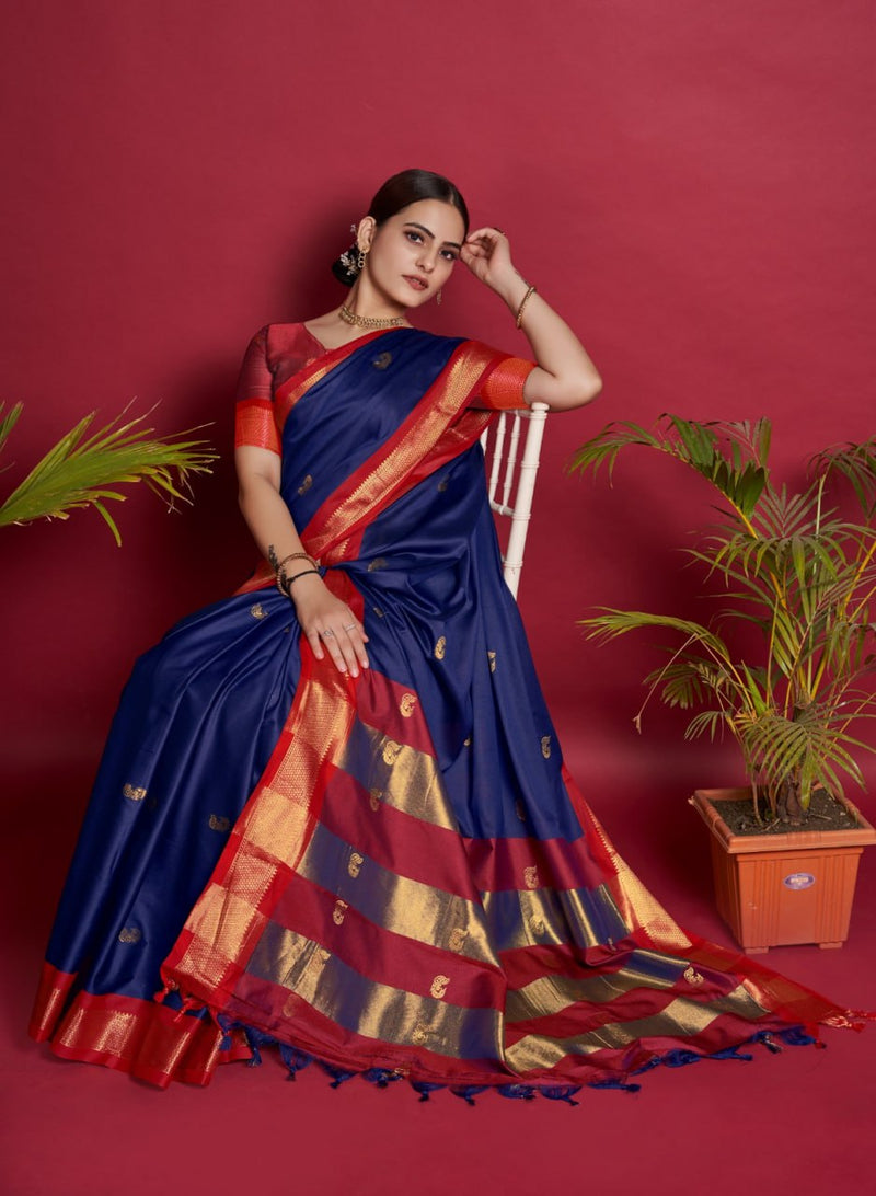 Blue Gadwal silk sarees