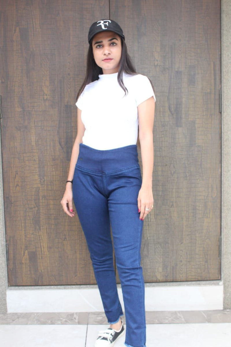 navy blue  cotton lycra jeans with pocket