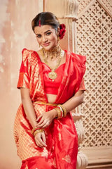 Women's latest cotton silk saree with blouse piece
