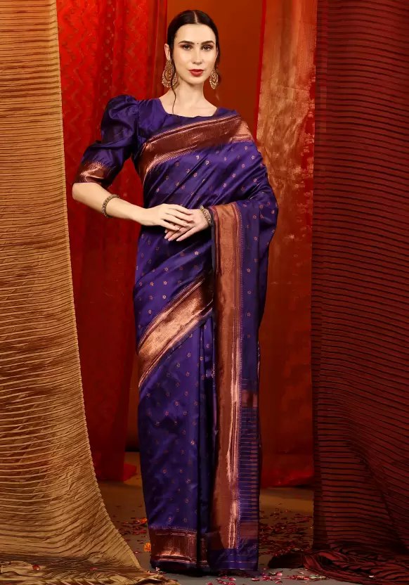 Women's cotton silk saree with blouse piece