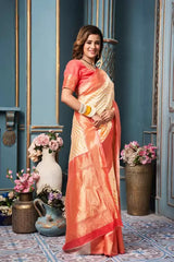 Women's cotton silk saree with blouse piece