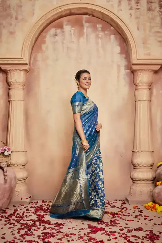 Women's cotton silk saree with blouse piece